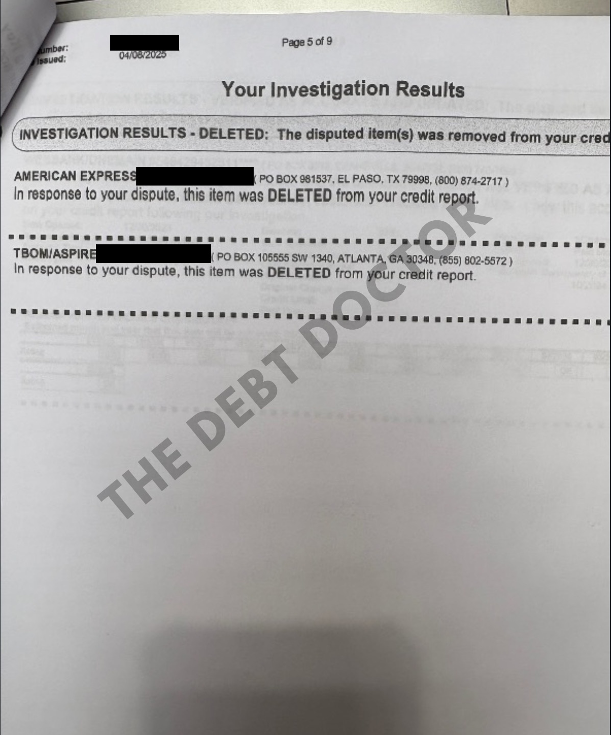 American Express & Aspire deleted — Investigation results · April 8, 2025