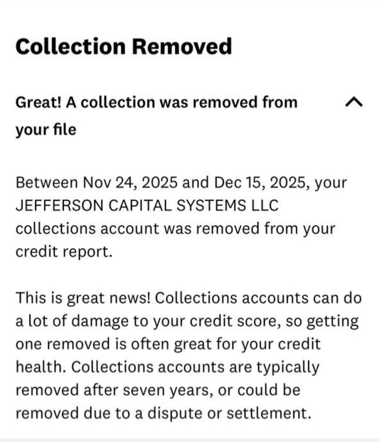 Jefferson Capital removed — November–December 2025
